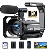FIREFOTO Videocámara 5K 56MP Cámara de Vídeo, Cámara para Vlog YouTube con Doble Lente, Pantalla Táctil 3' 270°, WiFi Visión Nocturna IR, Zoom 16X, Micrófono Externo, 2 Baterías, Tarjeta 64GB, Trípode