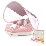 Flotador Hinchable para bebé con toldo extraíble y Anti vuelco, con Asiento de Seguridad para niños pequeños a Partir de 6 a 24 Meses Woukksy