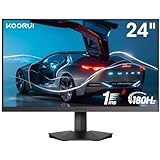 KOORUI Gaming Monitor, 24.5' Monitor PC Full HD (1920 x 1080) 1ms, VA, 2xHDMI (144Hz) y DisplayPort (180Hz), Adpitive Sync, sRGB 99%, VESA 75 * 75mm, Eye Care