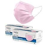 HIBRON 100 Mascarillas Rosas Desechables Homologadas CWA 17553: 2020 con Método de Ensayo BFE: EN14683:2019 en España, BFE  99%