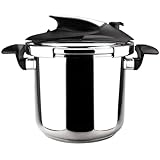Magefesa Nova - Olla Express Rápida 6L, Acero Inoxidable 18/10, Sensor de Presión, Cierre Fácil y Cómodo, Cocina Sana, Inducción, Ahorro Energético