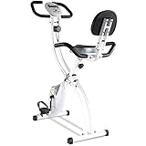 Tecnovita by BH Back FIT YF91 - Bicicleta estática Plegable magnética con cómodo sillín con Respaldo, Asas Laterales, Monitor LCD, 8 Niveles Resistencia, Ruedas Transporte