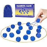 Juego Magnético de Estrategia – 20 Fichas Magnéticas con Cuerda, Portátil Juego de Mesa para 2 Jugadores, Ideal para Viajes y Entretenimiento Familiar