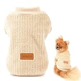 SMALLLEE_LUCKY_STORE Jersey de lana acanalado para mascotas, prenda de invierno para cachorros y gatos o perros pequeños