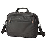 Amazon Basics Maletín Compacto para portátil con Correa para el Hombro y Bolsillos para Accesorios (15,6 Pulgadas, 40 cm), Negro, 1 Unidad