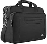 MATEIN Maletín para Portátil, Maletin Portatil 15.6 Pulgadas, Bolsa de Mensajero de Hombro, Maletín de Para Cuaderno Aplicar para Hombres/Escuela/Viaje/Ordenador Portátil - Negro
