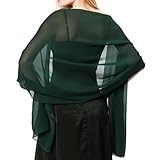 lifwimner Bufanda Mujer Chales y envolturas Pañuelo Seda Mantón Moda Chal Estolas Fular Boda Fiesta Chiffon Bufanda(Verde Oscuro)