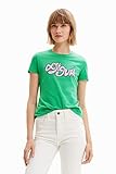 Desigual TS_Barcelona 4038 Camiseta, Verde, XL para Mujer