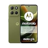 Motorola Moto g15 24GB (8G+16GB RAM Boost)/128GB Verde, España, Pantalla de 6.72'' FHD+, Sistema de cámaras de 50 MP y Objetivo Ultra Gran Angular, Batería 5100 mAh, Carga TurboPower, Soft Luxe