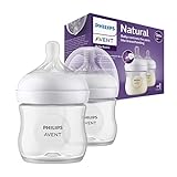 Philips Avent Biberón Natural Response: 2 biberones para bebés recién nacidos de 125 ml, sin BPA, a partir de 0 meses (modelo SCY900/02)