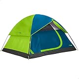 Aktive 52999 - Tienda de campaña 4 personas doble techo tipo iglú, Medidas 240x210x130cm, antilluvia, puerta doble con cremallera y mosquitera superior