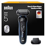 Braun Series 5 Afeitadora Eléctrica Hombre, 52-B1200SI,Azul - Máquina De Afeitar Resistente al Agua, 2 Modos De Afeitado, Recargable, 50 Min De Uso, con Recortadora De Precisión Y Estuche De Viaje