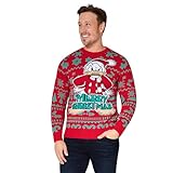 Disney Jersey Navideño Hombre - Suéter de Navidad Hombre de Punto Divertido Gracioso Tallas M-2XL (Rojo Donald, L)