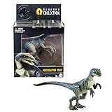 Mattel Jurasicc World Velociraptor Blue Colección Hammond Figura de acción dinosaurio coleccionable articulado, juguete +8 años (HTV62)