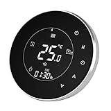 Qiumi Termostato Redondo WiFi para calefacción Individual de calderas de Gas/Agua Funciona con Amazon Alexa, Google Home IFTTT, Contacto seco, 5A 95~240V AC