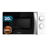Cecotec Microondas con Grill ProClean 2110. 700W con 6 Niveles de Potencia, Capacidad 20 L, Función Grill, Tecnología 3DWave, Modo Descongelación, Temporizador hasta 30mins
