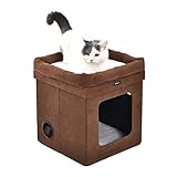 Amazon Basics Casa para gato plegable, Marrón, 38 x 38 x 43 cm