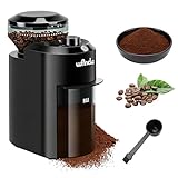 Molinillo de Café, Molinillo de Café Eléctrico Wancle, Molinillo de Café Ajustable para Granos de Café, con 28 Ajustes de Molido Preciso para 12 Tazas (Plástico, Negro)