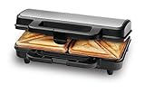 ProfiCook PC-ST 1092 Sandwichera para 2 sándwiches Grandes Americanos, 900 W, Acero Inoxidable/Negro