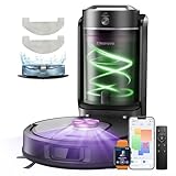 Vexilar W15 Robot Aspirador y Fregasuelos 10000Pa, Aspirador Fregadora Potente con 5 Mapa Inteligente,Autonomía 180Min, Fácil Programa, 4L Base Autovaciado sin Bolsa, para Suelos/Alfombras/Partícula