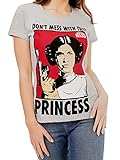 Star Wars Camiseta para Mujer Princesa Leia Gris Small