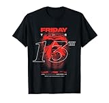 Viernes 13 máscara de terror diseño gráfico rojo Camiseta