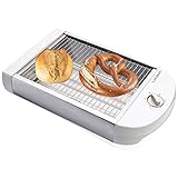 Lauson Tostadora horizontal, 600W, 4 rebanadas, Bandeja para migas extraíble, 2 lámparas, ATT113, Blanco