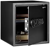 Amazon Basics Caja fuerte Electrónico de acero para el hogar con cerradura de teclado digital programable para joyas, dinero y objetos de valor, 34 l, 33 x 33 x 36 cm, color negro