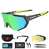X-TIGER Gafas de Ciclismo con 5 Lentes Intercambiables, Adecuadas Para el Ciclismo, el Golf, la Pesca, la Conducción Y Otros Deportes al Aire Libre UV400