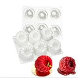 HanQZen Juego de moldes de silicona 3D de fresa y frambuesa, moldes flexibles para tartas de mousse, brownies, gelatina, helados y dulces (patrón de frutas) (rojo profundo)
