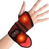 Masajeador de muñeca inalámbrico, muñequera calentada con 3 calores, 3 vibraciones y batería de 3000 mAh, almohadilla térmica de masaje para mano, rodilla, codo, tobillo