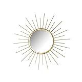 LOLAhome Espejo Sol Dorado de Metal de 45x45 cm