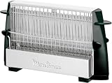 Moulinex Multipan, Tostador clásico de 760 W para todo tipo de pan, Hasta 4 rebanadas a la vez, Acero inoxidable, Empuñadoras laterales frías, Fácil manejo, transporte y uso, Color Negro, A15453