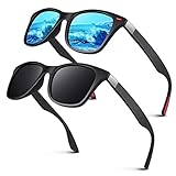 LINVO Gafas de Sol Hombre Mujer Polarizadas Clásicas Rectangulares Ligeras TR90 100% Protección UV400 para Conducir Pesca Gafas
