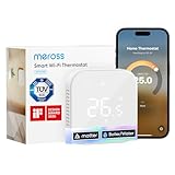 Meross Termostato Calefaccion WiFi Matter, Termostato WiFi Caldera Gas Condensación, Compatible con Alexa, Google Assistant y Siri, Sensor Externo, Detección Ventana Abierta, Bajo Consumo Programable