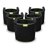 Mactoou 5 Bolsas para Plantar Patatas 40L, Maceta de Tela Cultivo de Patatas con Asas de Plantas, 10 Galones Negro