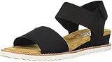 Skechers Desert Kiss, Sandalia con Pulsera Mujer, Black Microfiber Suede/Gore Trim, 37 EU