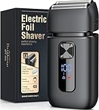 Brightup Afeitadora Eléctrica Hombre, Máquina de Afeitar con Recortador Emergente, Recargable USB-C, 150 Min de Uso, Resistente al Agua y Sin Cable, Doble Hoja Flotante para Afeitado Apurado, Negro