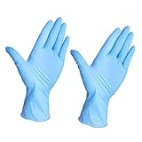 Super Mundo - Guantes de nitrilo, 100 pcs caja (L, Azul), guantes nitrilo, sin polvo y sin látex, guantes desechables, guantes de examen, no estériles (L, Azul)
