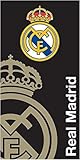 Real Madrid Toalla Playa Oficial 70x140 cm – 100% Microfibra, Secado Rápido, Ligera y Compacta – Toalla Piscina, Viaje y Deporte – Diseño Original Club Fútbol (Negra)