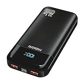 Power Bank 27000mAh 22.5W PD3.0 QC4.0 Bateria Externa Carga Rapida, 3A USB C Cargador Portátil con Pantalla LED, 2 Entradas y 3 Salidas Powerbank para Smartphones, Tablets y más