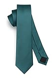 HISDERN Corbatas para hombre delgadas de color verde sólido, Corbata formal clásica de negocios para boda, 6 cm
