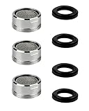 Acual 3 Piezas Aireador Grifo Cocina M24, Filtro Grifo Cocina Malla 304 Inox y Cuerpo Latón Cromado, Incluye 4 Juntas, Ahorro de Agua y Anti-salpicaduras, Boquilla Grifo para Fregadero y Lavabo