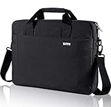 Voova Bolsa Portátil Maletín Ordenador de 14 15 15.6 16 Pulgadas Grande Bolsa de Mensajero de Hombro un 30% Más de Capacidad Impermeable Funda Portatil se Puede Poner Encima de la Maleta Negro