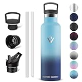 Vikaster 750ml Botella agua acero inoxidable, Termo con Pared Doble Aislamiento, Mantener 12H Caliente/24 Frío, Water Bottle Sin BPA, para Deporte, Viaje, Escuela, Exterior, Oficina, Hogar.
