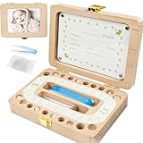 SUQ Baby Tooth Fairy Box Marco de Fotos, Caja de Almacenamiento de Dientes para Niños, Caja de Dientes de Leche para Hombres y Mujeres, Regalo de Nacimiento, Bautismo, Traje de Cumpleaños