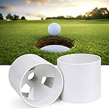Hoyo de Golf para Practicar el Putting Green | Juego de 2 Copa de Golf - Cumplir con Las regulaciones de la USGA, Plástico ABS, Color Blanco - Golf Hole Golf Cup