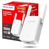 Mercusys ME1500X Wi-Fi 6 Amplificador WiFi, Repetidor de Doble Banda con 1201 Mbps 5 GHz + 300 Mbps 2,4 GHz, Puerto Gigabit, 2 × Antenas de Alto Rendimiento, Botón WPS, Modo Punto de Acceso