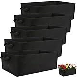 AAoAA 5 bolsas de cultivo de verduras 8 galones de bolsas de cultivo de plantas, rectangulares no tejidas y transpirables, bolsas para crecer pesadas y engrosadas, contenedores de ventilación de