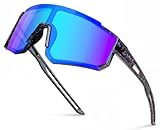 YEAMLTE Gafas Ciclismo Niño, Gafas de Sol Infantiles, Gafas de Bicicleta para Niños, Protección UV 400 para Niños y Niñas para Deportes Al Aire Libre, Ciclismo, Tenis, Running (Negro)